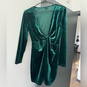 Green velvet dress